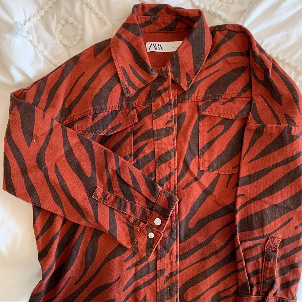 ZARA zebra print oversized jacket
